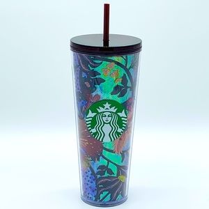 Starbucks Fall 2021 Rising Floral Flowers Metallic  24oz Tumbler, NWT Autumn